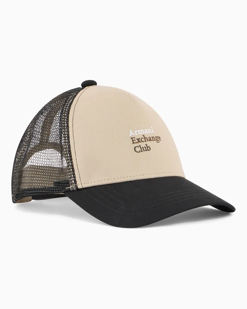 Armani Exchange Cappellino in Twill di Cotone Classico e Versatile Beige
