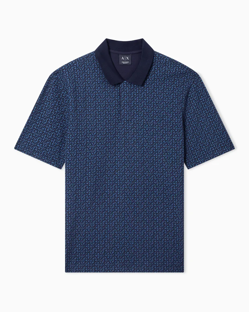 Armani Exchange Polo piquet stretch comfort fit Blu