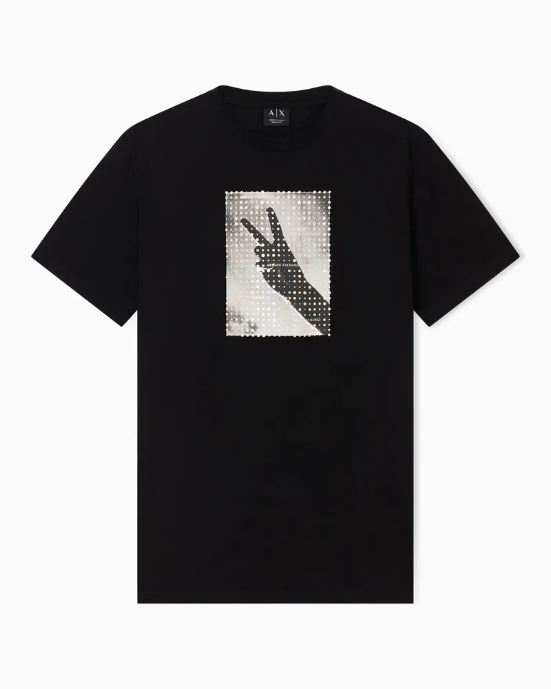 Armani Exchange Regular fit T-shirt in cotone Nero