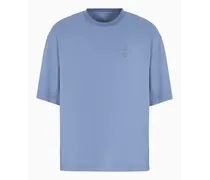 Armani Exchange OFFICIAL STORE T-shirt Relaxed Fit In Cotone Con Logo Asv Azzurro