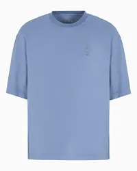 Armani Exchange OFFICIAL STORE T-shirt Relaxed Fit In Cotone Con Logo Asv Azzurro