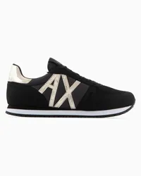 Armani Exchange OFFICIAL STORE Sneakers In Microfibra Con Logo Nero