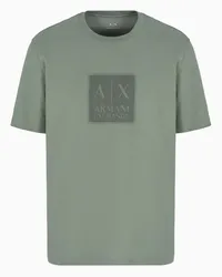 Armani Exchange OFFICIAL STORE T-shirt Regular Fit In Cotone Con Maxi Patch Logata Asv Verde