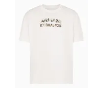 Armani Exchange OFFICIAL STORE T-shirt Regular Fit Con Logo Camouflage In Cotone Asv Bianco
