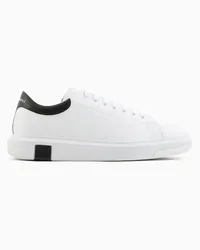 Armani Exchange OFFICIAL STORE Sneakers In Action Leather Bianco