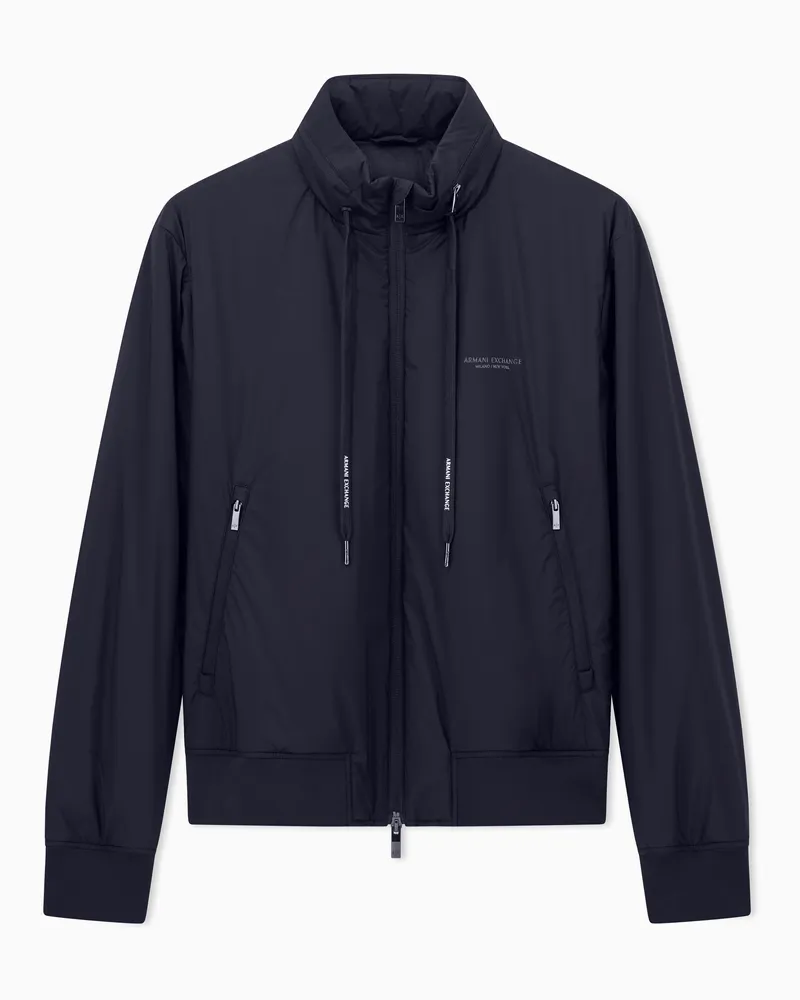 Armani Exchange Bomber leggero con collo alto e zip intera Essential Blu