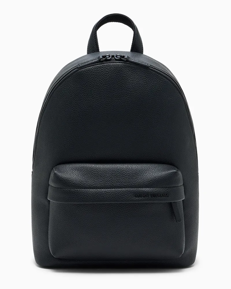 Armani Exchange Zaino con finitura martellata e tasca frontale con zip Nero