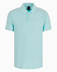 Armani Exchange OFFICIAL STORE Polo Regular Fit Logo Signature Azzurro