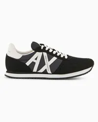 Armani Exchange OFFICIAL STORE Sneakers In Eco-suede, Mesh E Nylon Nero