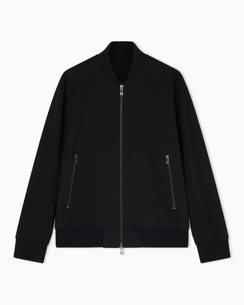 Armani Exchange Bomber minimal con zip Nero