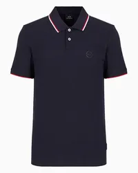 Armani Exchange OFFICIAL STORE Polo In Cotone Con Dettagli A Contrasto Blu