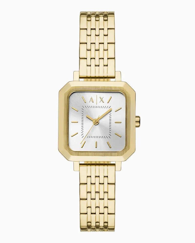 Armani Exchange Orologio a tre lancette in acciaio inossidabile tonalità oro Multicolore