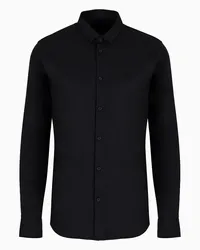 Armani Exchange OFFICIAL STORE Camicia Regular Fit In Tessuto Ultra Strech Nero