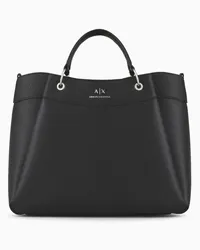 Armani Exchange OFFICIAL STORE Borsa Shopper Sagomata Grande Con Doppi Manici Nero