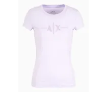 Armani Exchange OFFICIAL STORE T-shirt Slim Fit In Cotone Organico Asv Lilla