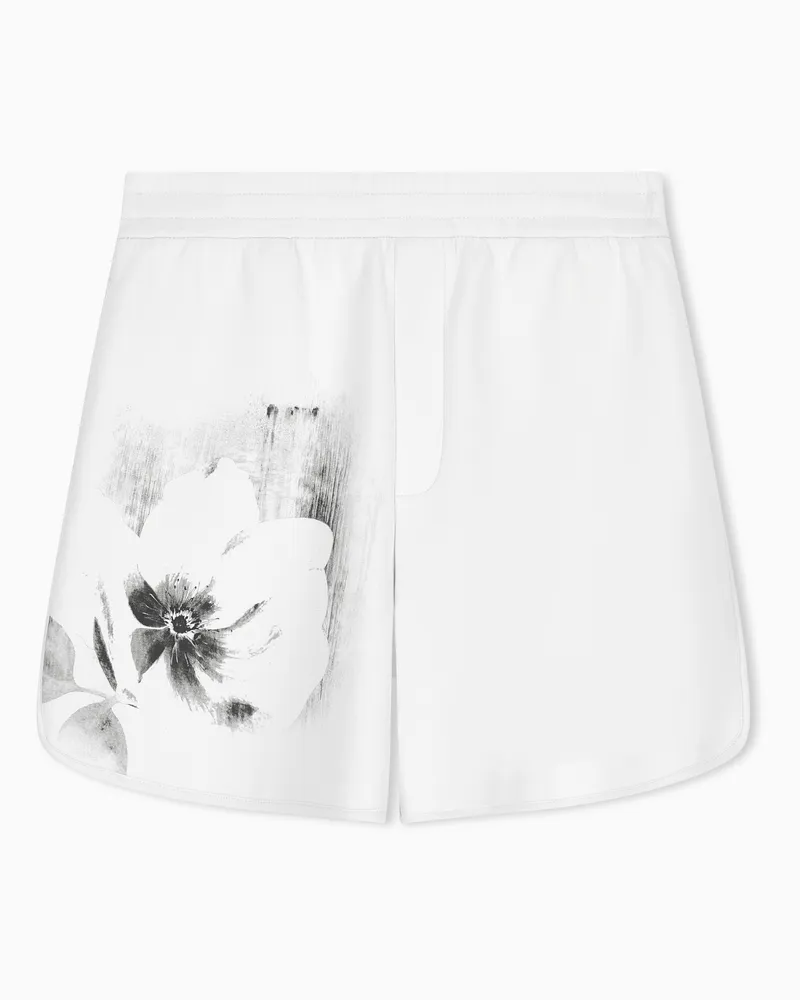 Armani Exchange Shorts vestibilità regular in jersey di cotone stretch Bianco