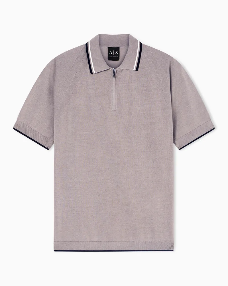 Armani Exchange Polo in Maglia con zip Beige
