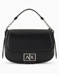 Armani Exchange OFFICIAL STORE Borsa A Spalla Stondata Con Monogram Logo Nero