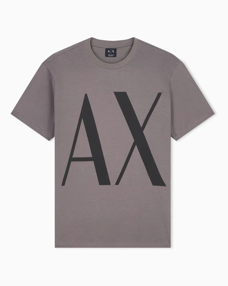 Armani Exchange T-shirt taglio regular in jersey di cotone Marrone