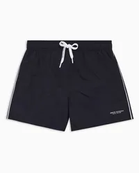 Armani Exchange OFFICIAL STORE Boxer Da Mare In Tessuto Con Logo Blu