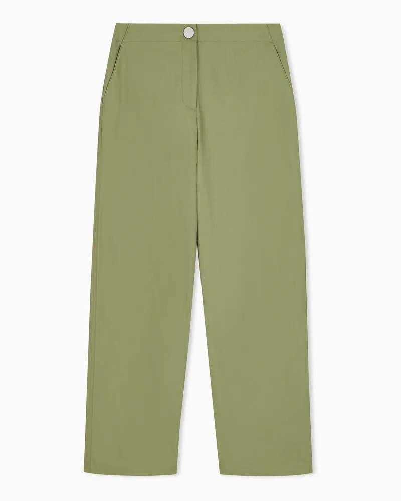 Armani Exchange Pantaloni tessuto in Twill di Cotone Verde