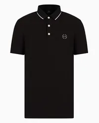 Armani Exchange OFFICIAL STORE Polo Slim Fit In Jersey Stretch Con Dettagli A Contrasto Nero