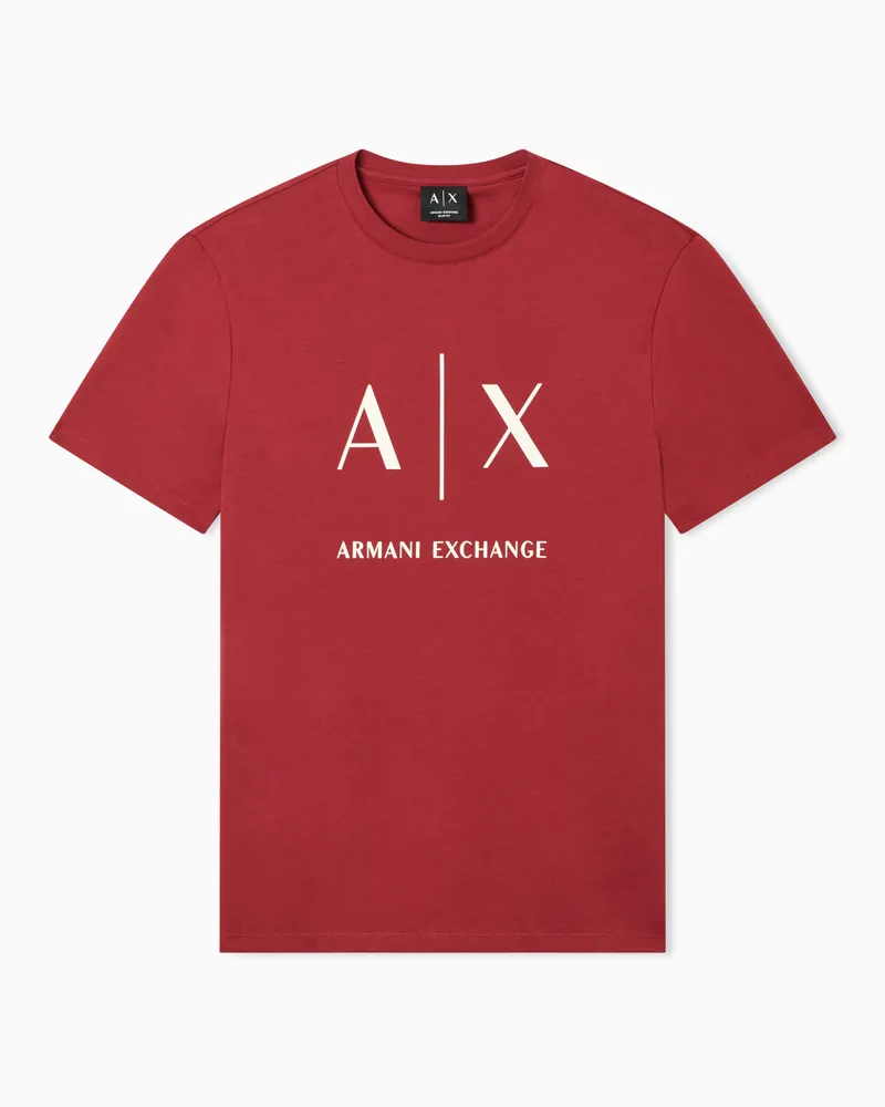Armani Exchange T-shirt slim fit in jersey con logo Rosso