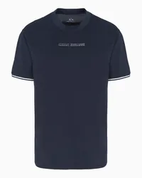 Armani Exchange OFFICIAL STORE T-shirt Regular Fit Con Profili A Contrasto In Cotone Asv Blu