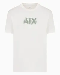 Armani Exchange OFFICIAL STORE T-shirt Regular Fit Con Logo Urban Military In Cotone Asv Bianco