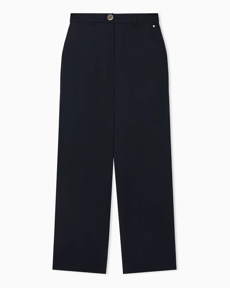 Armani Exchange Pantaloni Classici in Crêpe Satin Riciclato Nero
