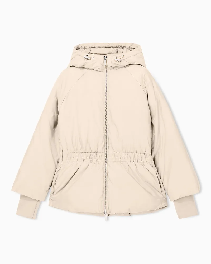 Armani Exchange Giubbino con cappuccio e lavorazione jacquard logata Beige