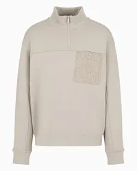 Armani Exchange OFFICIAL STORE Felpa Con Collo Alto Con Tasca In Cotone Asv Beige