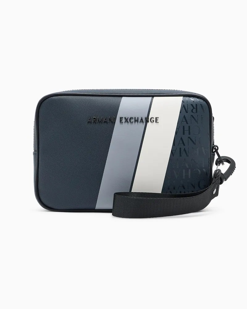 Armani Exchange Borsa a tracolla con banda a contrasto Blu