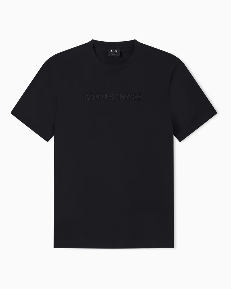 Armani Exchange T-shirt Slim Fit in Jersey di Cotone Nero