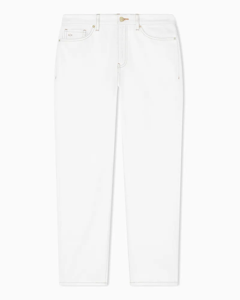 Armani Exchange Boyfriend Jeans in Denim Bianco Ottico Rigido Bianco