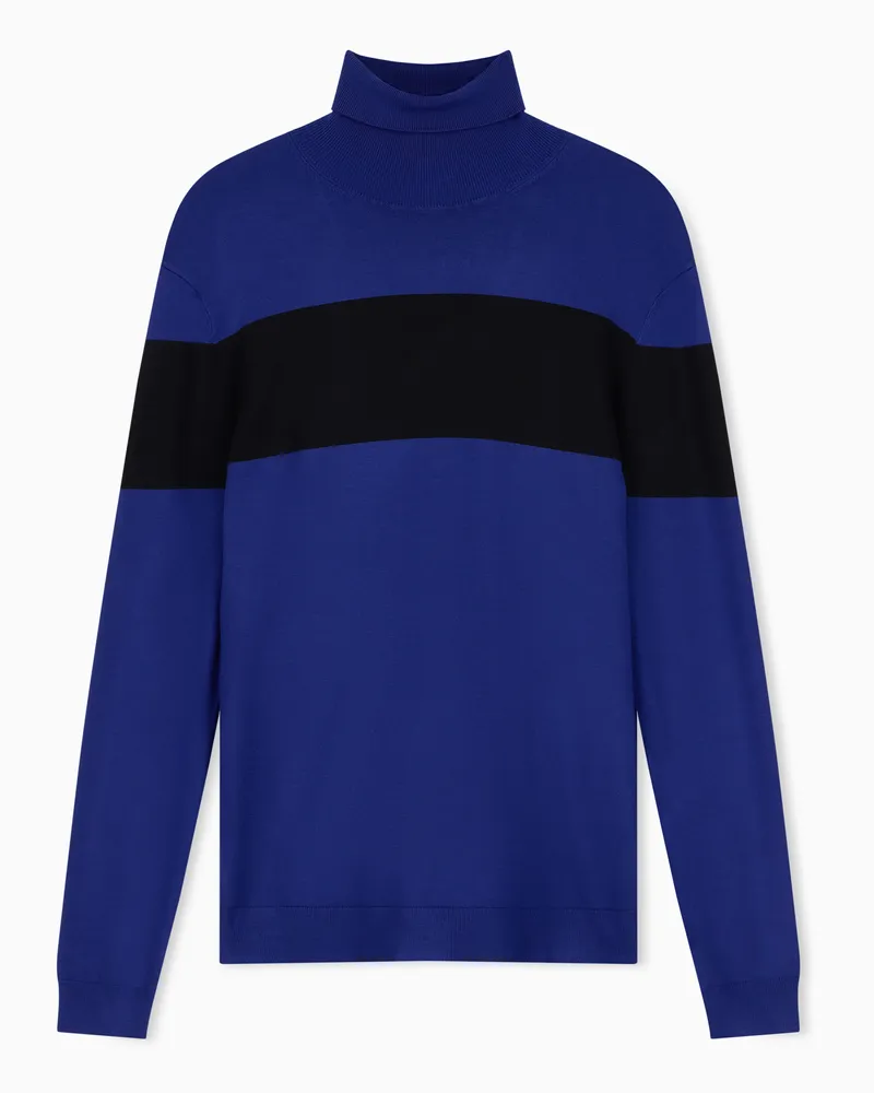 Armani Exchange Pullover Up For Party a collo alto in misto viscosa Blu