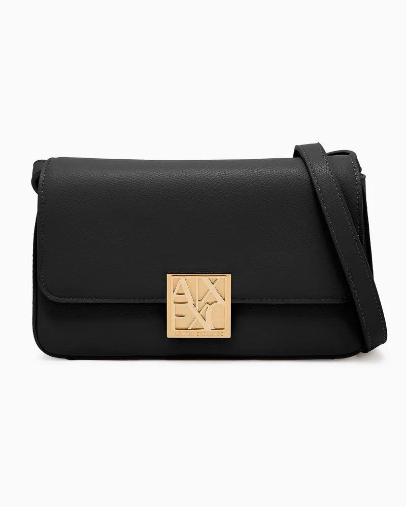 Armani Exchange Borsa a tracolla piccola con logo Nero
