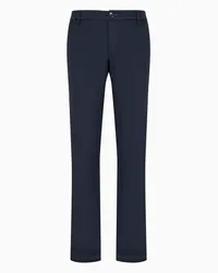 Armani Exchange OFFICIAL STORE Pantaloni Chino In Cotone Satinato Stretch Blu