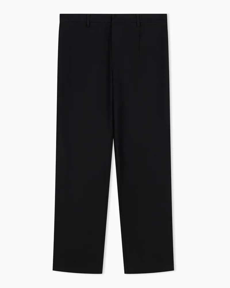 Armani Exchange Pantaloni Up for Party vestibilità regular in cotone canneté Nero