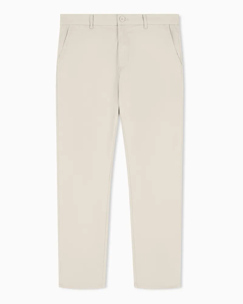 Armani Exchange Pantaloni in Twill di Cotone Stretch Beige
