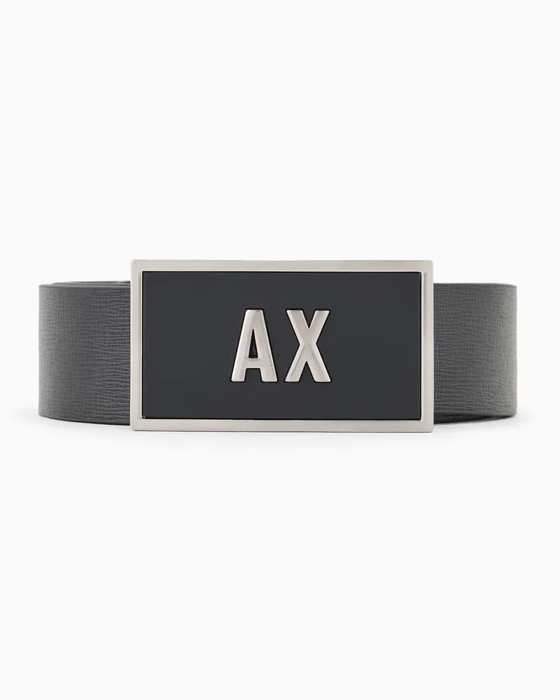 Armani Exchange Set cintura in pelle con due ardiglioni Nero