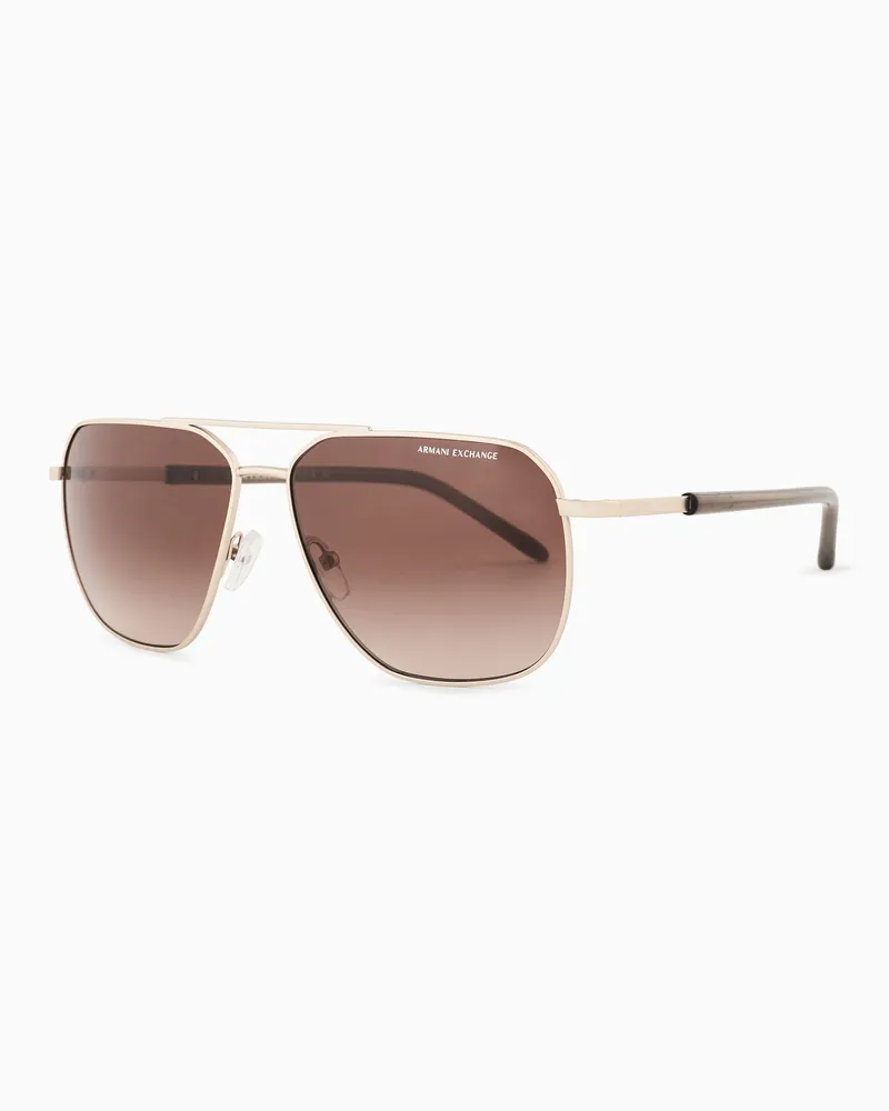 Armani Exchange Occhiali da sole uomo forma pilot Oro