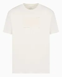 Armani Exchange OFFICIAL STORE T-shirt Regular Fit In Cotone Organico Asv Con Lettering Ricamato Bianco