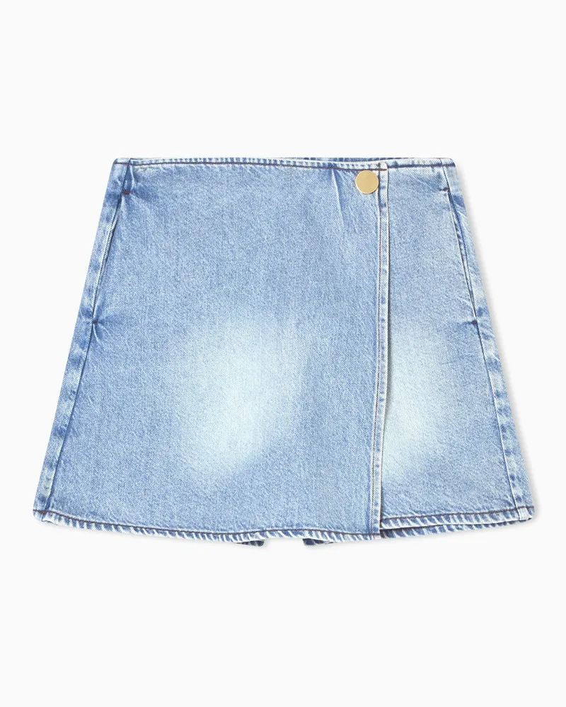 Armani Exchange Shorts in Denim Lyocell Blu