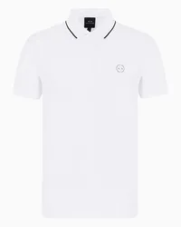 Armani Exchange OFFICIAL STORE Polo Slim Fit In Jersey Stretch Con Dettagli A Contrasto Bianco