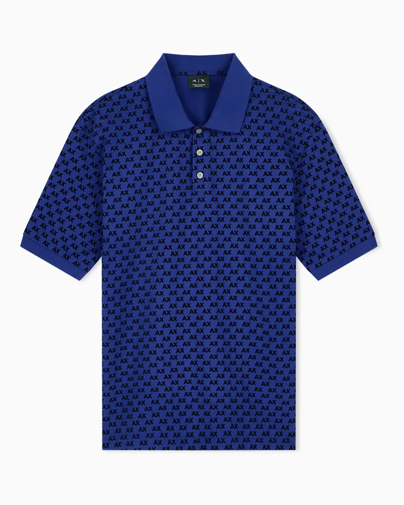 Armani Exchange Polo vestibilità regolare in jersey di cotone Blu