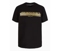 Armani Exchange OFFICIAL STORE T-shirt Regular Fit In Cotone Mercerizzato Con Stampa Metal Nero