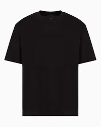 Armani Exchange OFFICIAL STORE T-shirt In Cotone Pesante Con Logo In Rilievo Asv Nero