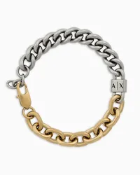 Armani Exchange OFFICIAL STORE Bracciale A Catena In Acciaio Inossidabile Bicolore Oro