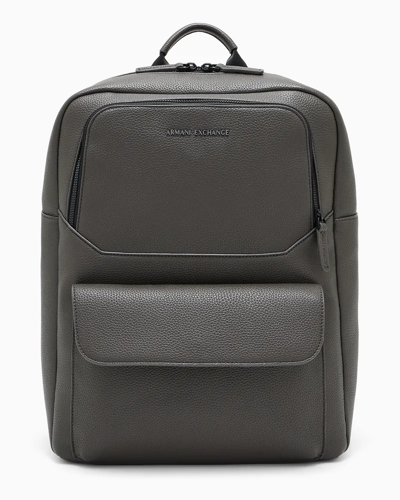 Armani Exchange Zaino con finitura testurizzata e tasca frontale con zip Marrone